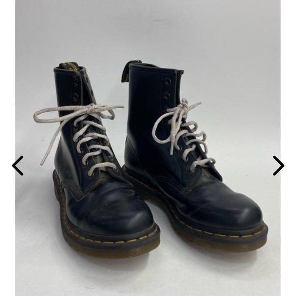 Black Leather Lace-Up Boots - Picture 3 of 5